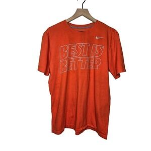 NIKE Men's T-Shirt BEST IS BETTER tagless cotton Orange Large